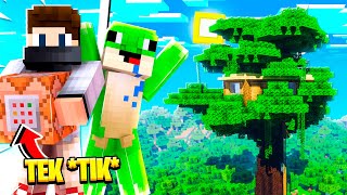 TEK TIKLA AĞAÇ EV YAPMAK  Minecraft AslanCraft Bölüm 8 [upl. by Isleen470]