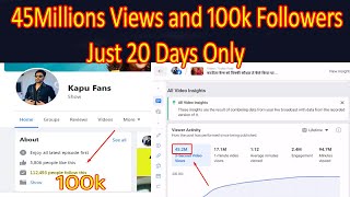 How To Complete Facebook Page Watch Time  100K Followers and 45 Million Views Just 20 Days Only [upl. by Ahseyi]