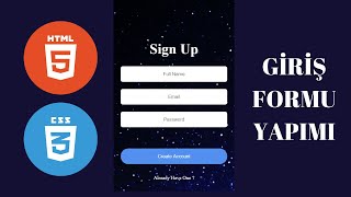 HTML VE CSS  GİRİŞ FORMU YAPIMI [upl. by Mehta784]