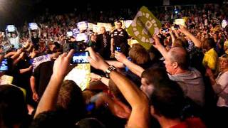 Mark Webster walk on at Aberdeen Premier League of Darts [upl. by Ahtanaram]