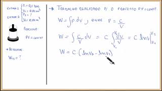 Termodinâmica  trabalho realizado através de um processo politrópico PV  constante [upl. by Kcirrej522]
