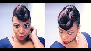 Straightened Natural Hair French Roll With A Twist  DIY Tutorial [upl. by Marler]