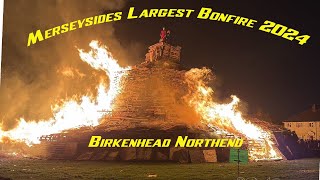 Largest Bonfire on Merseyside at Birkenhead North end Ilchester Park [upl. by Schonthal]