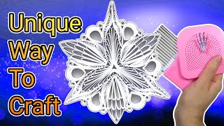 Quilling Snowflake made with Husking Board and Quilling Comb [upl. by Koller147]