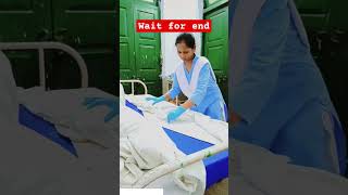 Occupied Bed Making procedure  Bed making procedure in nursing classes ❤️🥰😍 [upl. by Tennos]