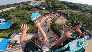 Riding Icebreaker Rollercoaster with my 6 year old Sea World Orlando [upl. by Dranyer]