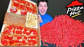 Massive Pizza Hut Takis Dinner Box • MUKBANG [upl. by Nyvrem]