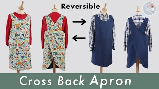 リバーシブルで使える！クロスバックエプロンの作り方 Cross Back Apron  Reversible 【北欧テイストの部屋づくりno40】掲載作品 DIY Sewing [upl. by Asilegna]