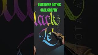 How to write blackletter gothic calligraphy  fraktur and italic script stunning art 😍 Speedball Nib [upl. by Oulman580]