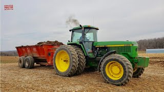 JOHN DEERE 4960 Tractor Spreading Manure [upl. by Eila429]