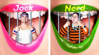 Good Nerd vs Bad Jock in Jail  Funny Bad Cop Situations amp Crazy Ideas by Crafty Hacks [upl. by Leanard]