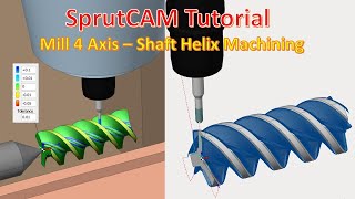 SprutCAM Tutorial 33  SprutCAM 4 Axis Milling Helix Machining [upl. by Yednil]