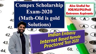 Compex Scholarship Exam2020  Mathematics  Old is gold Solutions  Indian Embassy  Brijkishor [upl. by Ecyarg645]