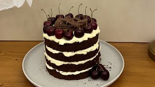 Black Forest cake recipe😋easy dessert recipe🤩enjoy this delicious cream with sponge chocolate cake ✨ [upl. by Brodench]