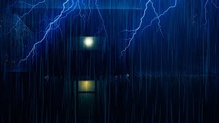 Heavy Thunderstorm Sounds  Relaxing Rain Thunder amp Lightning Ambience for Sleep  Black Screen [upl. by Maryann]