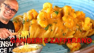 SPAGHETTI CREMOSI GAMBERI e ZAFFERANO ricetta pasta gamberetti e zafferano cremosi [upl. by Eimerej]