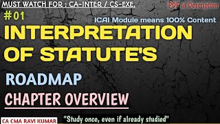 01  INTERPRETATION OF STATUTES  ROADMAP for GREAT START  CHAPTER OVERVIEW  WHOLE LECTURES IN ROW [upl. by Tteirrah638]