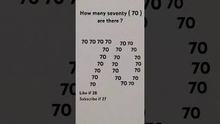 How many seventy  70  are there  Shorts Youtube [upl. by Azmah]