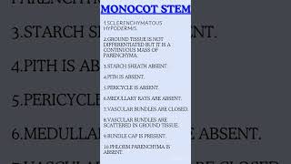 Dicot and monocot stem neet2025 neet2026 neetbiology anatomy class11 biology [upl. by Smeaj]