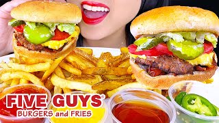 ASMR FIVE GUYS BACON CHEESEBURGER amp FRENCH FRIES MUKBANG ASMR Phan [upl. by Liatnahs]