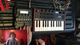 Akai MPK mini play MK3 VRB demo part 4 live looping using Zoom G1Four [upl. by Darra]