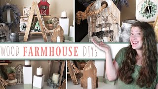 WOOD DIYS That ANYONE Can Make  Farmhouse Wood Decorating Ideas  Wood Home Decor DIYS [upl. by Arand919]