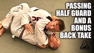 How to Pass Half Guard amp A Bonus Back Take  JiuJitsu Basics [upl. by Aissilem]