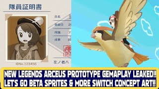 NEW LEGENDS ARCEUS PROTOTYPE GEMAPLAY LEAKED LETS GO BETA SPRITES amp MORE SWITCH CONCEPT ART [upl. by Anuat]