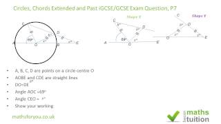 Circles Chords in a Circle iGCSE Math GCSE Math Exam Question P7 [upl. by Pack710]