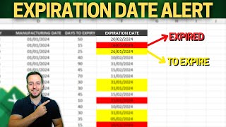 Threshold Alert in Excel to Highlight Expiration Dates  Conditional Formatting  Today Formula [upl. by Jaddan]