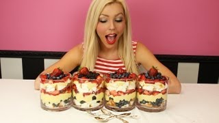 Delicious Dairy Free Dessert Red White amp Blue Trifle [upl. by Ellitnahc599]