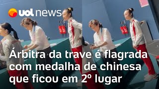 Árbitra chinesa segura medalha de prata após prova em que Rebeca Andrade ficou em 4º lugar em Paris [upl. by Enineg]