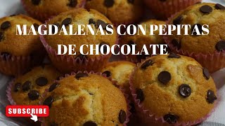 Aprende a Hacer Magdalenas con Pepitas de Chocolate PASO A PASO  Miel y Especias [upl. by Assilrac]