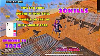 iPhone 11 2024 Medium and Max Frame rate Graphics on Call of duty mobile Solo vs Squad 20kills [upl. by Arodal]