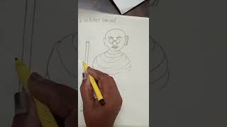 2 October special draw shortvideo easydrawimg viralvideo [upl. by Cheri]