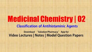 Medicinal Chemistry II  02 Classification of Antihistaminic Drugs  BPharmacy 5th Semester [upl. by Eliak]