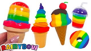 Creating Rainbow Ice Creams with Play Doh [upl. by Mukul]