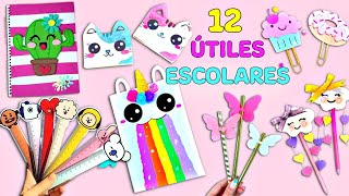 12 IDEAS – IDEAS DE ÚTILES ESCOLARES QUE TE ENCANTARÁN TRUCOS PARA EL REGRESO AL COLEGIO [upl. by Puiia159]