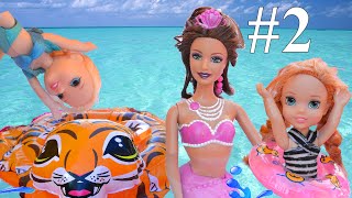 Anna and Elsa Toddlers take Swimming Lessons Turtle Pool Mermaids Ariel  2 Toys In Action I Ep 85 [upl. by Dnana]