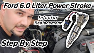 Powerstroke 60 liter Fuel Injector replacement  StepbyStep guide diesel powerstroke injector [upl. by Scottie]