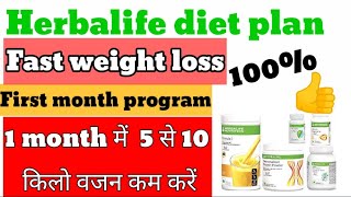 Herbalife first month weight loss basic program Herbalife diet plan for new users  Fast weightloss [upl. by Arch]