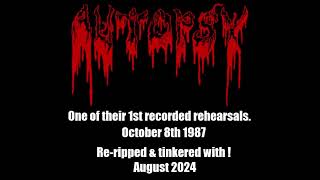 Autopsy US Rehearsal October 8th 1987 Rare amp Raw primitive Death metal majesty  2024 ReRip [upl. by Reldnahc844]