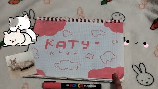 Idea de mampara para un nombre en cuadriculado⬜🩷🐱Kassandra gatito paper [upl. by Evslin]