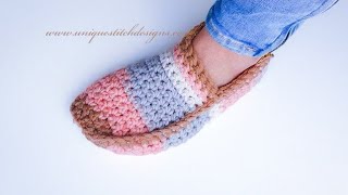 Crochet Fast and Easy Slippers for Beginners [upl. by Ydneh]