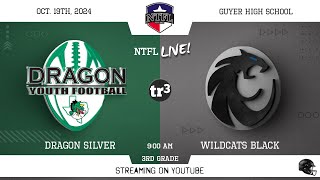 NTFL Youth Football  Dragon Silver at Wildcats Black 3rd Grade1019900 ADenton Guyer HS 1 [upl. by Nealah]