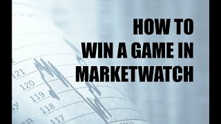 HOW TO WIN A MARKETWATCH INVESTMENT GAME [upl. by Ailet483]