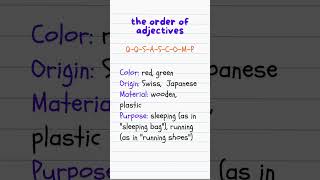 order of adjectives english learnenglish [upl. by Zingale]