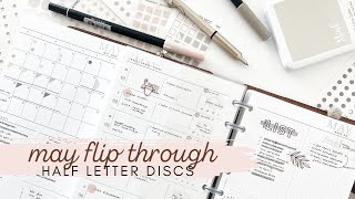 half letter discbound  planner flip through  MAY 2023 [upl. by Htebiram]