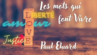 Les mots qui font Vivre  Paul Eluard  Poésie  French Poetry [upl. by Odel]