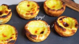 Easy recipe  how to make Pasteis de Nata Portuguese egg tarts [upl. by Ayom]